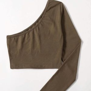 one shoulder crop top